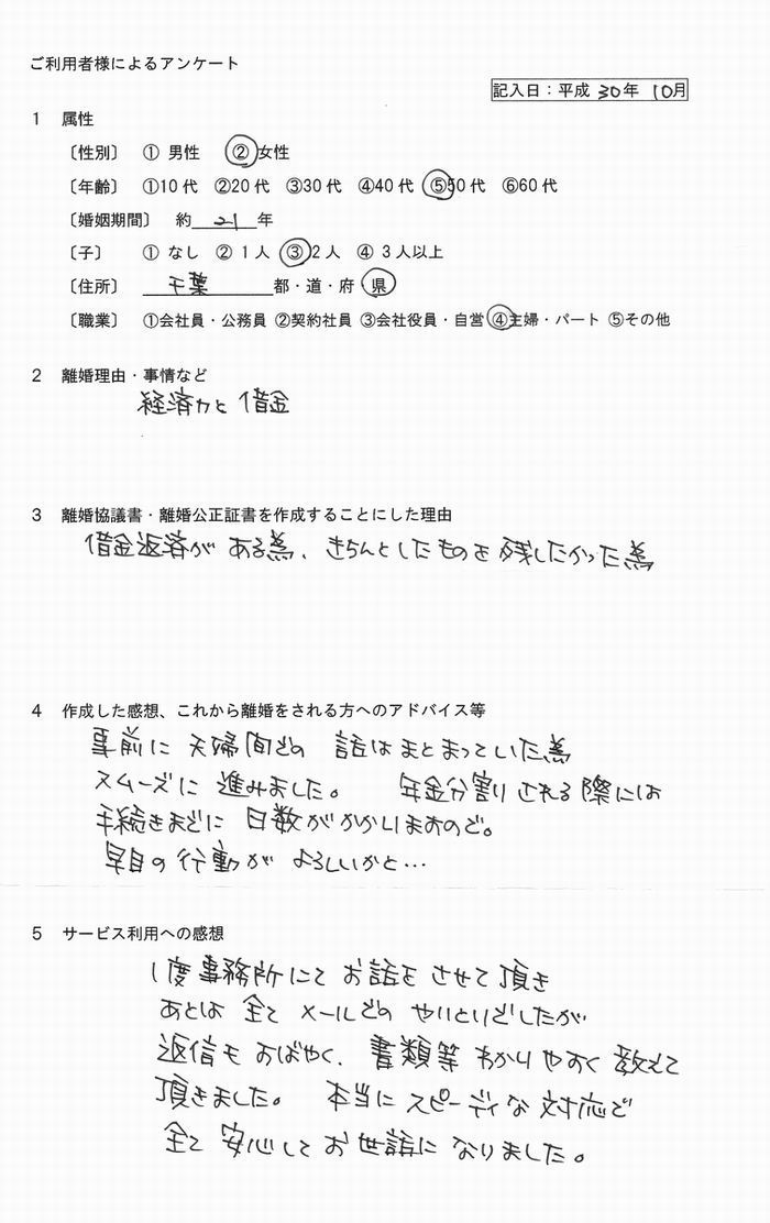 平成30年10月③離婚公正証書