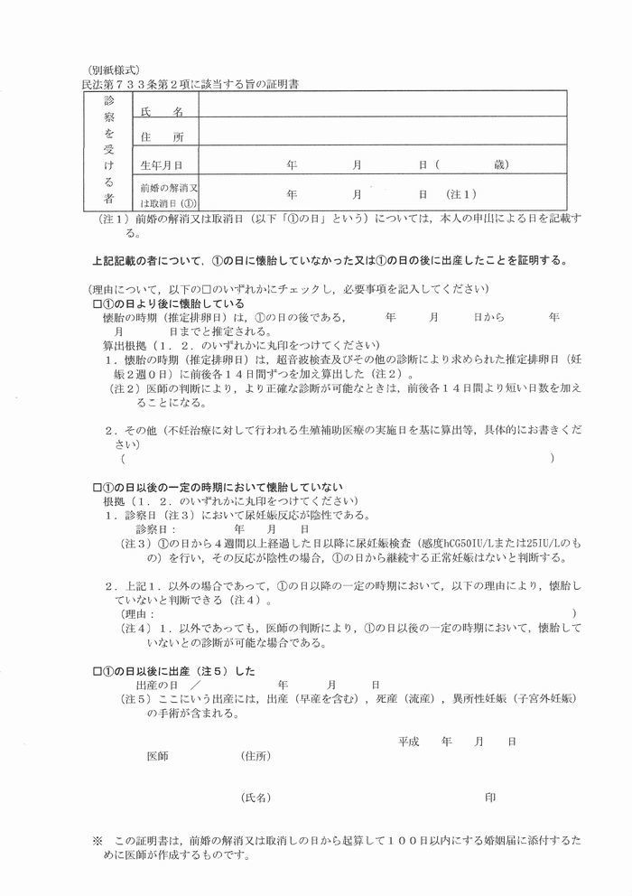 医師の証明書