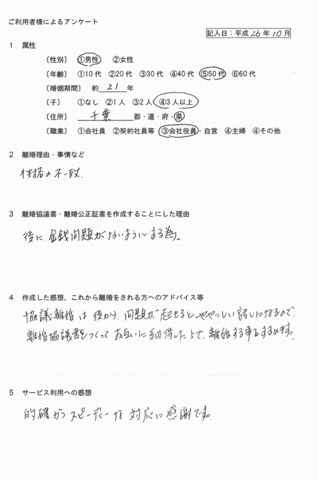 離婚協議書・男性2610