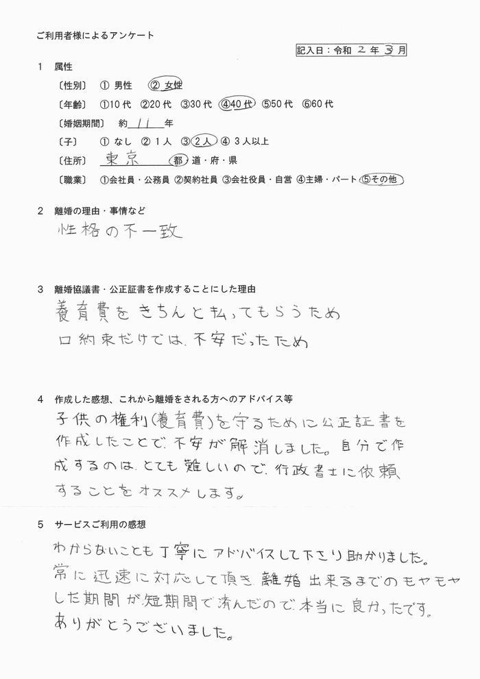 令和2年3月公正証書