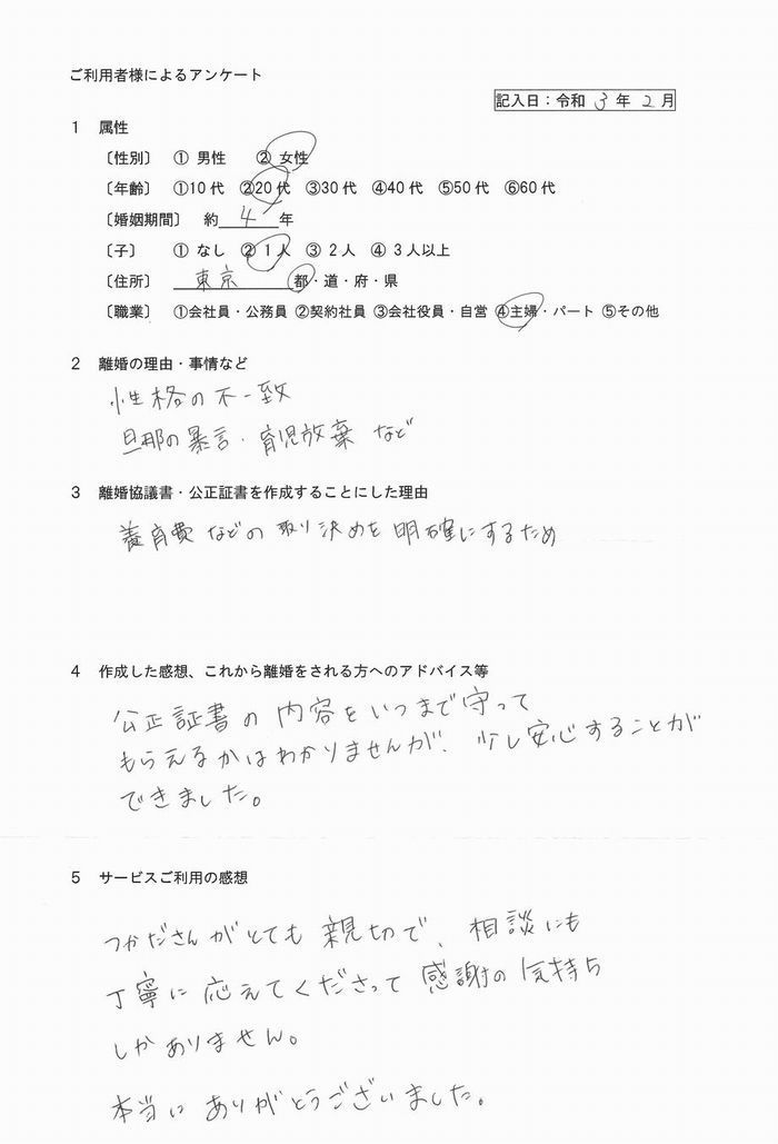 令和3年2月公正証書